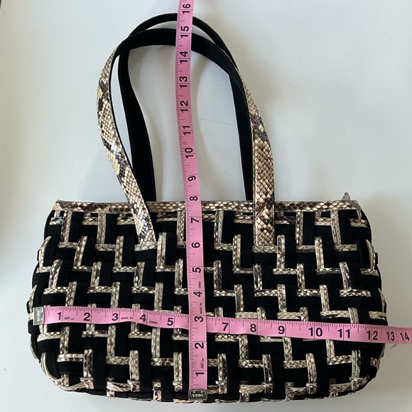 Nancy Gonzalez Python Suede Woven Snake Skin Purse Bag Colombia Rare - Picture 14 of 15
